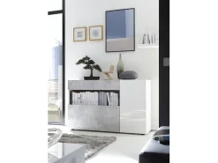Aparador OXFORD blanco/cemento