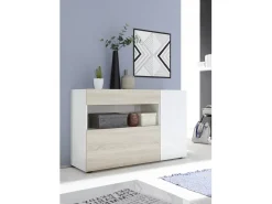 Aparador OXFORD blanco/roble