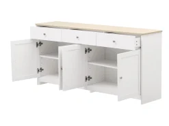 Aparador para salón - 4 puertas y 3 cajones - tablero de partículas - Blanco