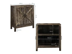 Aparador para Salón comedor en Color Roble Rustic 80x35x85cm Olivia