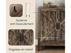 Aparador para Salón comedor en Color Roble Rustic 80x35x85cm Olivia