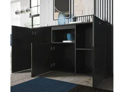 Aparador para Salón comedor en Negro 140x40x80cm Nevada