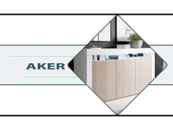 Aparador para Salón comedor en Blanco y Sonoma con LED 155x37x91,5cm Aker
