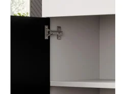 Aparador para Salón comedor en Blanco y Negro con LED 135x34x73cm Sefora