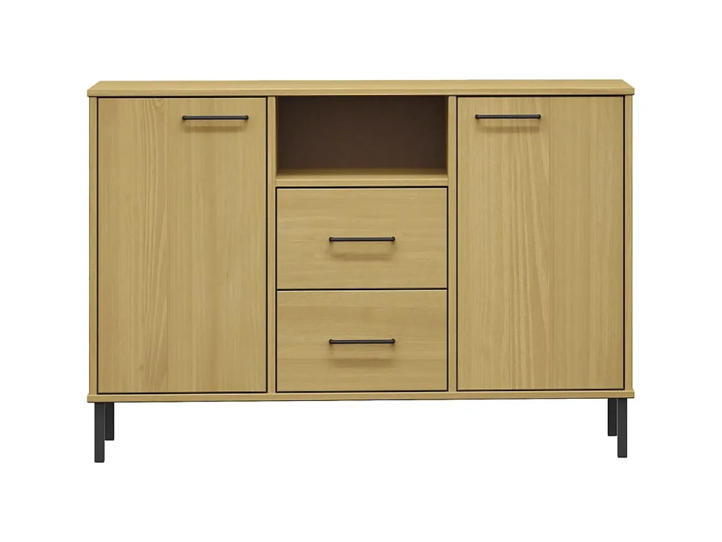 Aparador patas de metal OSLO madera maciza marrón 113x40x77 cm ES23828