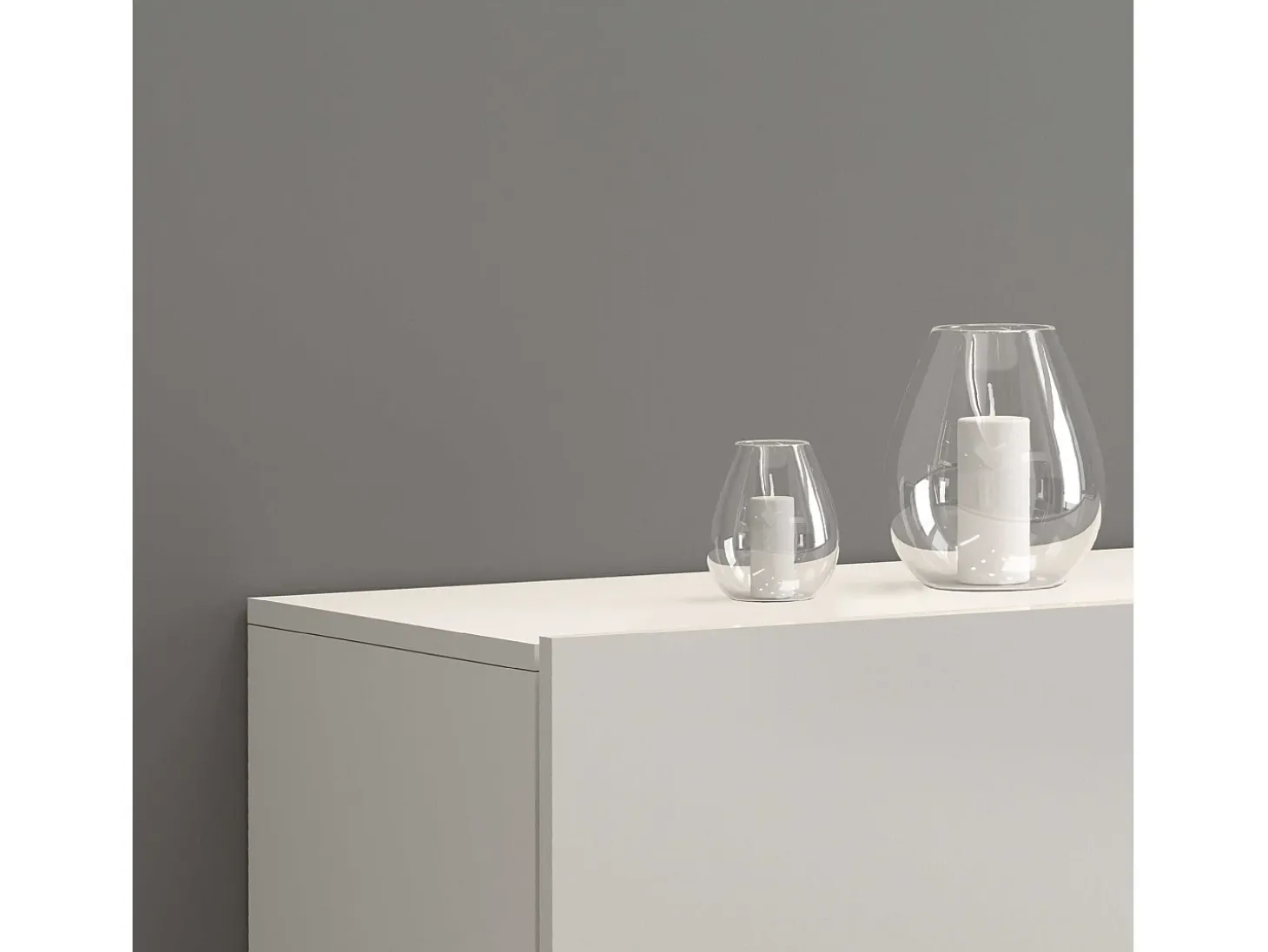 Aparador Potenza con 3 puertas blanco brillo 130x40x81 cm