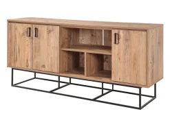Aparador Quantum Medula-200 color pino atlántico negro 180x40x80 cm