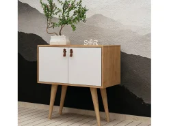 Aparador Rebecca color roble Blanco 80x40x80 cm