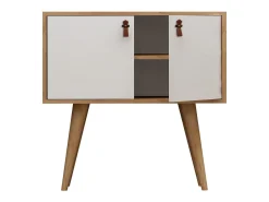 Aparador Rebecca color roble Blanco 80x40x80 cm