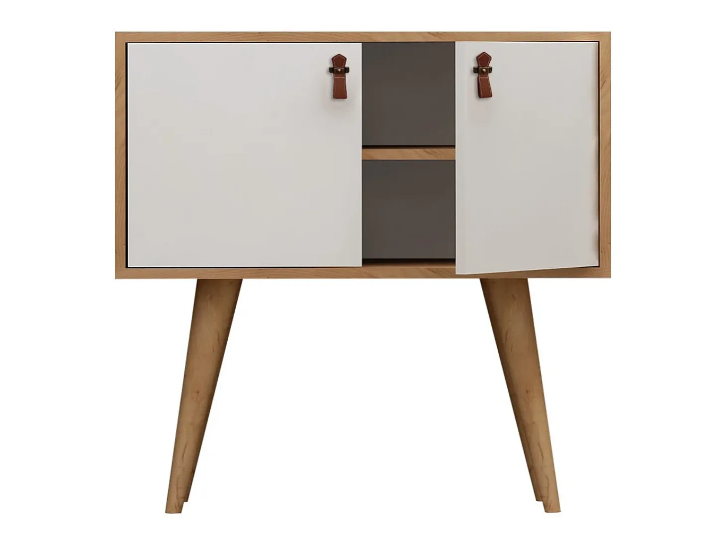Aparador Rebecca color roble Blanco 80x40x80 cm