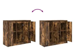 Aparador roble ahumado 85x34x76 cm madera de ingeniería
