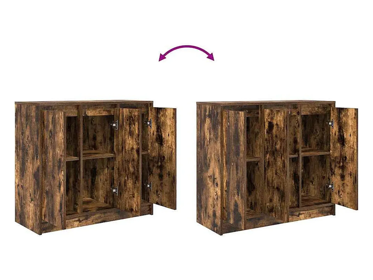 Aparador roble ahumado 85x34x76 cm madera de ingeniería