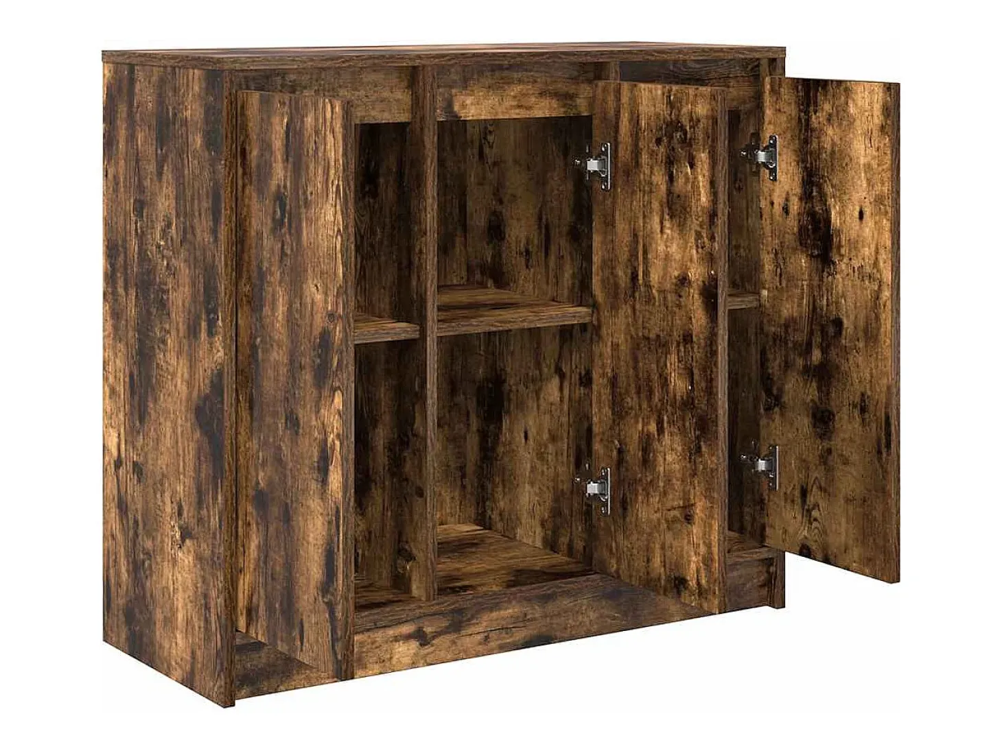 Aparador roble ahumado 85x34x76 cm madera de ingeniería