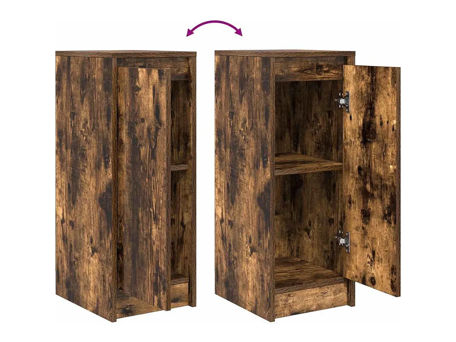 Aparador roble ahumado 29,5x34x76 cm madera de ingeniería