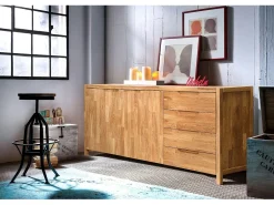 Aparador roble macizo 2 puertas 4 cajones Nelson 188 cm