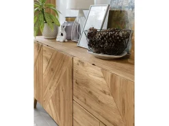 Aparador roble macizo miel 2 puertas 2 cajones Orion 165 cm