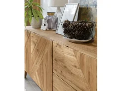 Aparador roble macizo miel 2 puertas 2 cajones Orion 165 cm