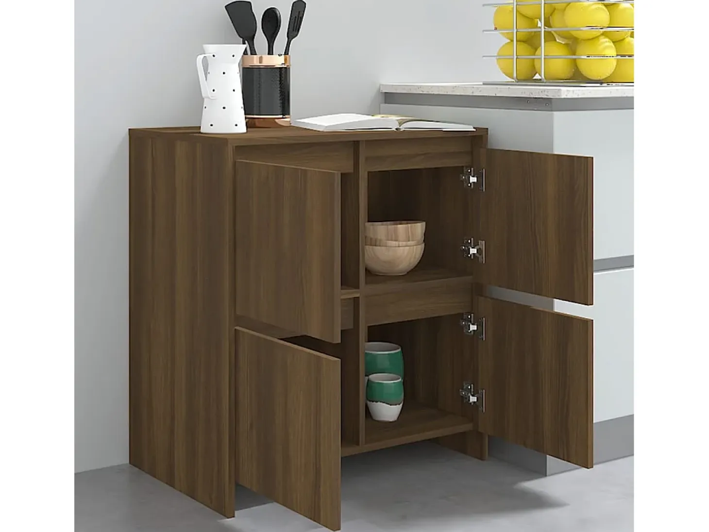 Aparador Roble Marrón 70x41x75 cm Madera de ingeniería