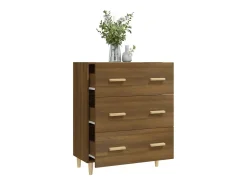 Aparador Roble Marrón 70x34x90 cm Madera de ingeniería