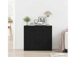 Aparador Roble Negro 80 x 33 x 70 cm Madera contrachapada