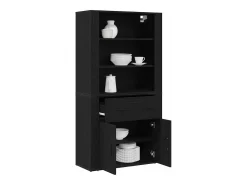 Aparador Roble negro 80 x 33 x 150 cm Madera contrachapada