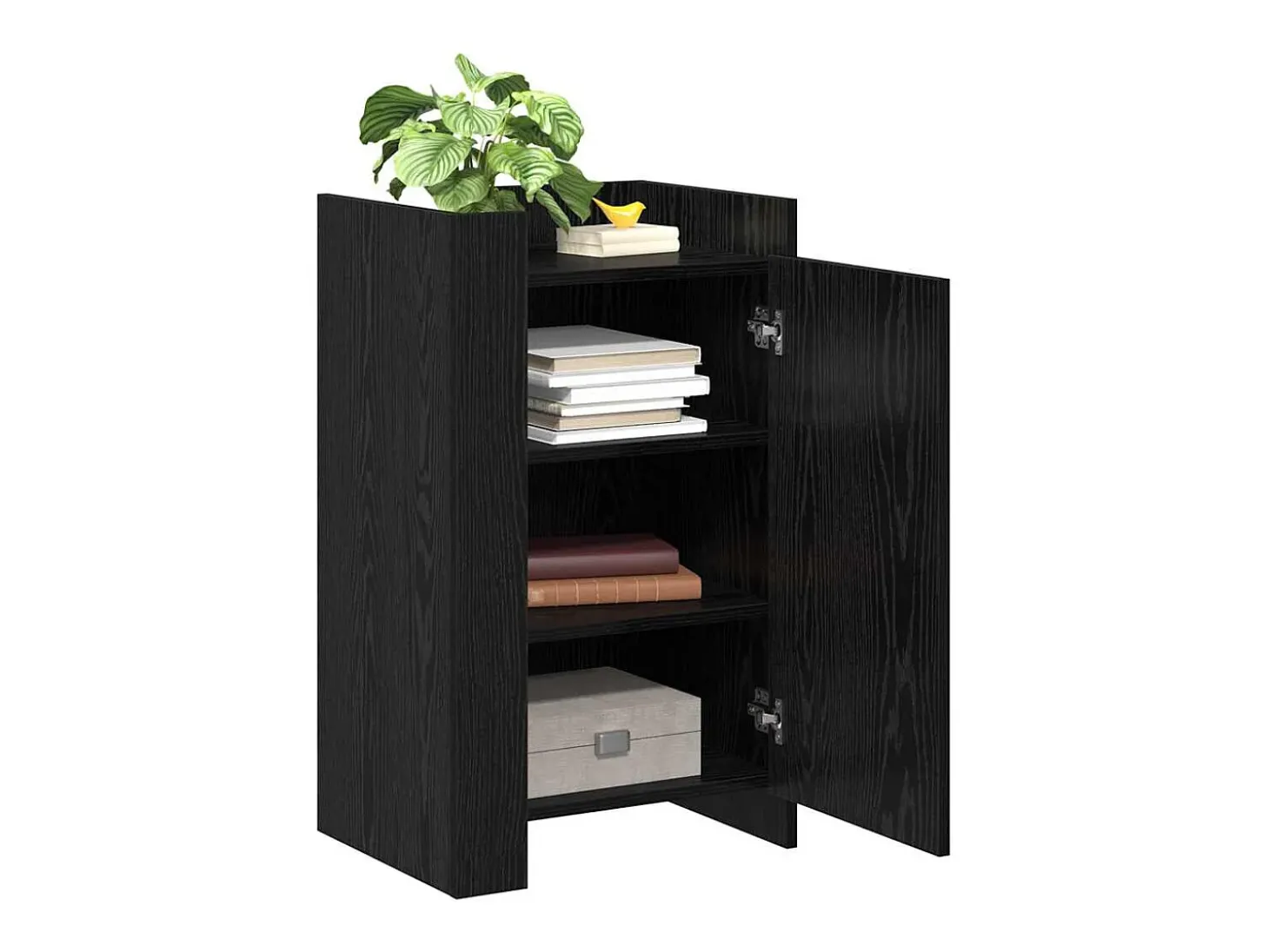 Aparador Roble Negro 45 x 35 x 75 cm Madera contrachapada