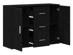 Aparador roble negro 91x29,5x65 cm madera de ingeniería