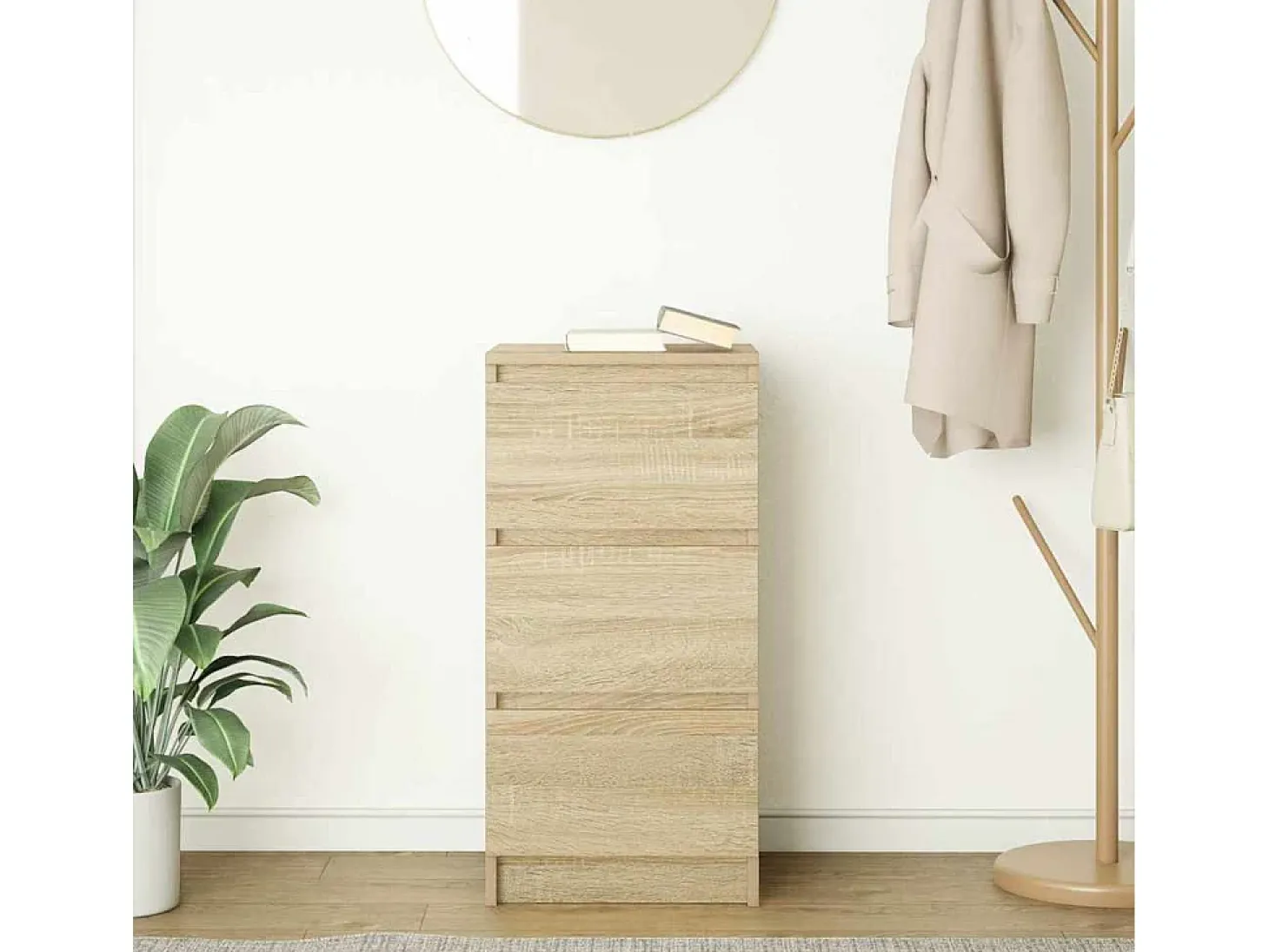 Aparador roble Sonoma 37,5x35x76 cm madera de ingeniería