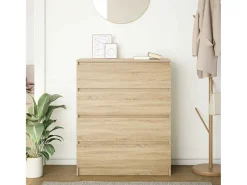 Aparador roble Sonoma 80x35x99 cm madera de ingeniería