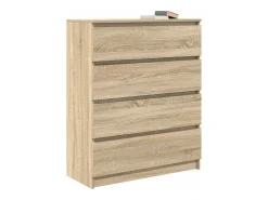 Aparador roble Sonoma 80x35x99 cm madera de ingeniería