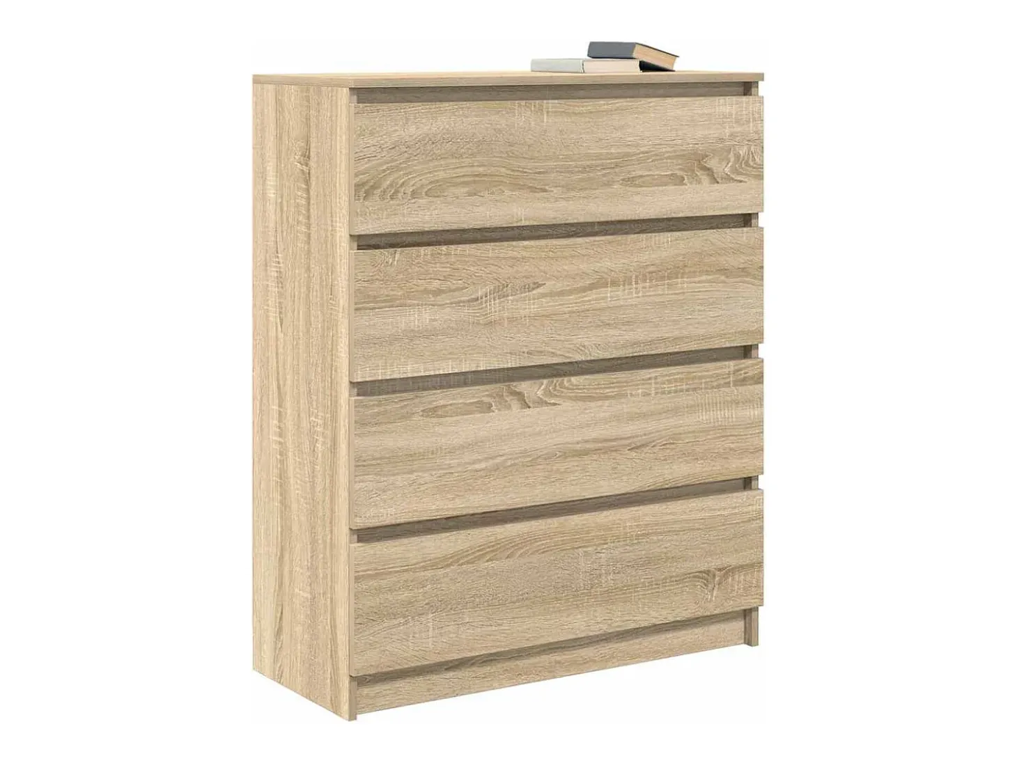 Aparador roble Sonoma 80x35x99 cm madera de ingeniería