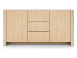 Aparador, Roble Vicenza, 103 x 39 x 132 cm | Mueble moderno con cantos redondeados