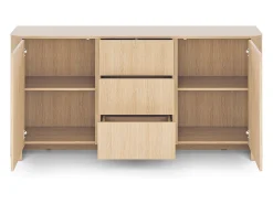 Aparador, Roble Vicenza, 103 x 39 x 132 cm | Mueble moderno con cantos redondeados