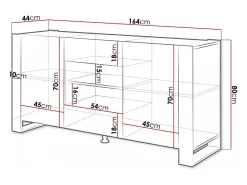 Aparador roble y antracita 164cm Yosh