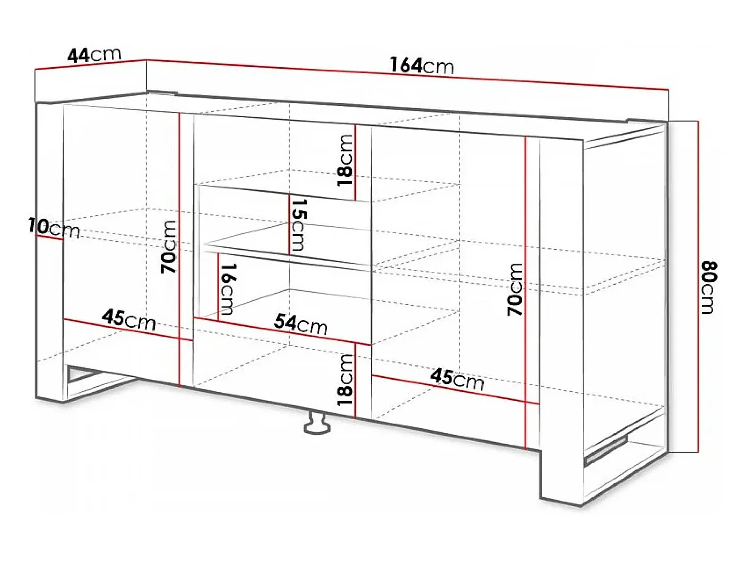 Aparador roble y antracita 164cm Yosh