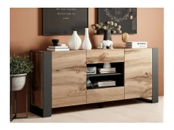 Aparador roble y antracita 164cm Yosh
