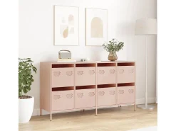 Aparador rosa 135x39x73,5 cm acero laminado en frío