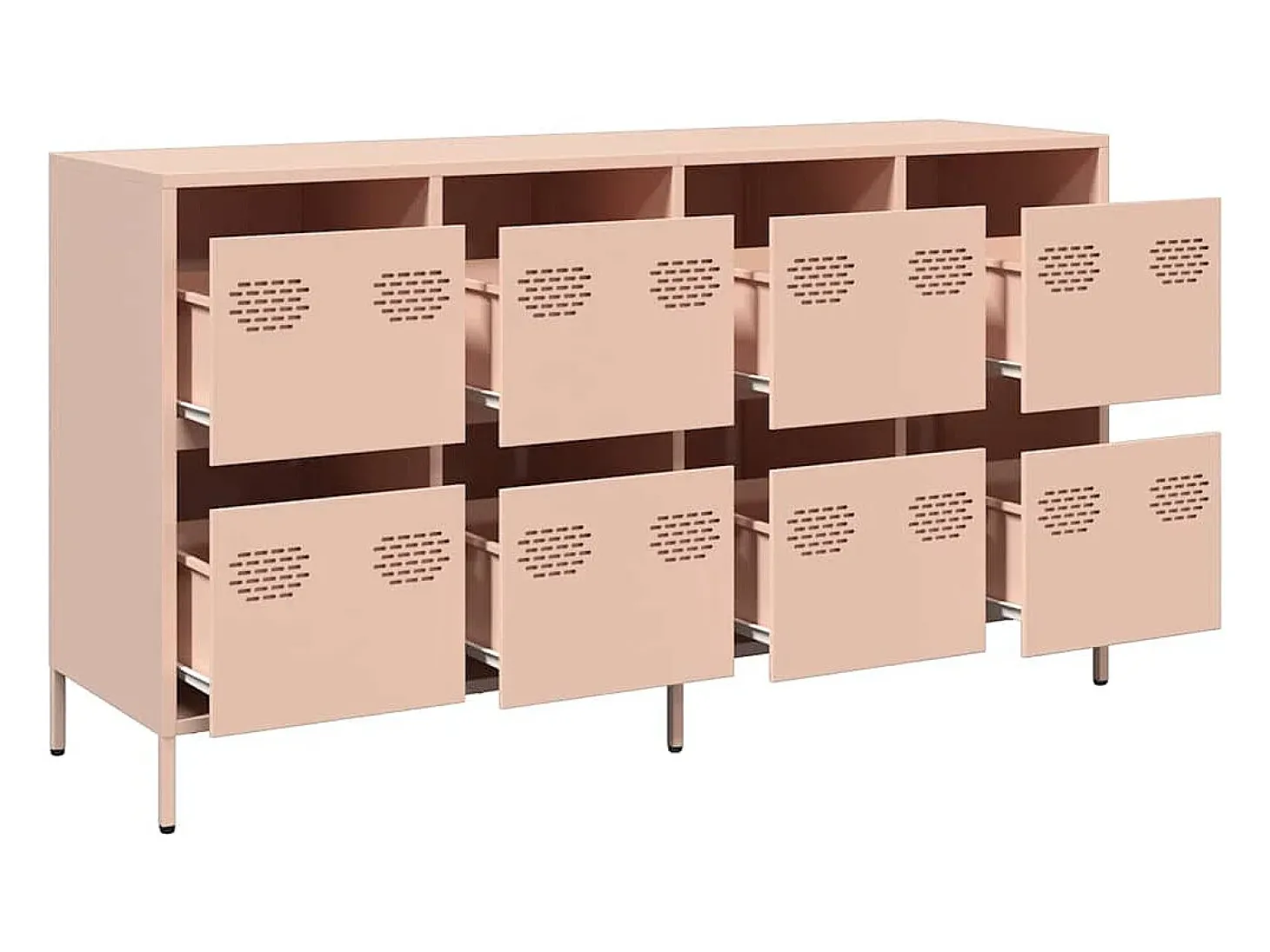 Aparador rosa 135x39x73,5 cm acero laminado en frío