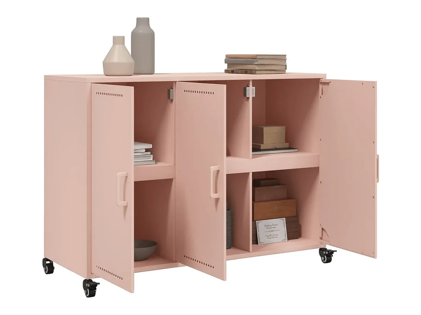 Aparador rosa 100,5x39x72 cm acero
