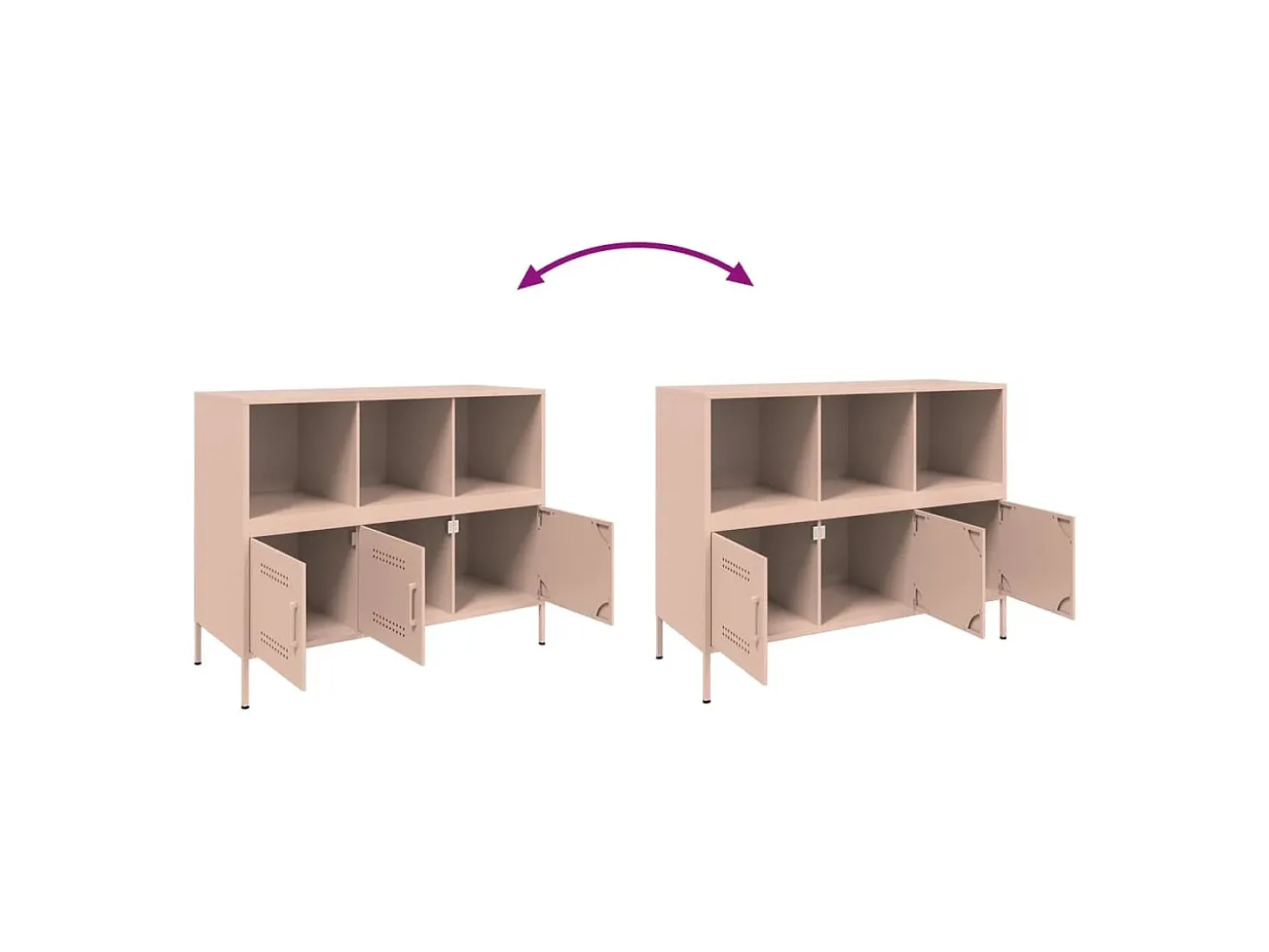 Aparador rosa 100,5x39x79 cm acero