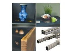 Aparador Rova V3 – Armario de cocina moderno con 4 puertas Push-to-Open antracita mate / crema de alto brillo (92,5 x 83.5 x 35)