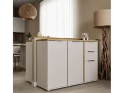 Aparador Salón Acces 3P Roble Hamilton y Blanco Mate 122cm