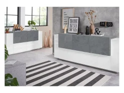 Aparador salón blanco pizarra diseño moderno 160 cm 4 puertas New Coro Four