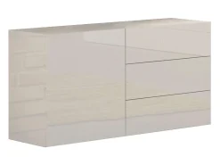 Aparador salón con puerta y 3 cajones blanco brillante Metis Three