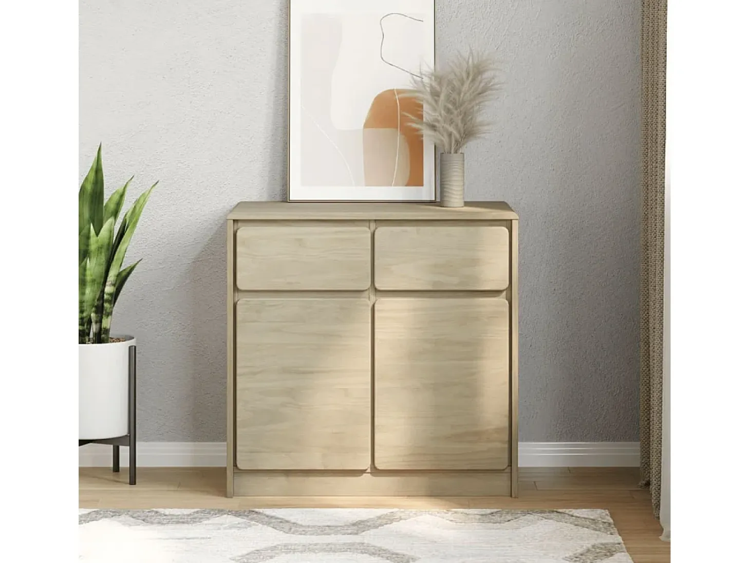Aparador SAUDA madera maciza pino roble 80x43x75,5 cm ES803024