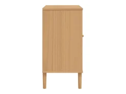 Aparador SENJA aspecto de ratán madera pino marrón 80x40x80 cm