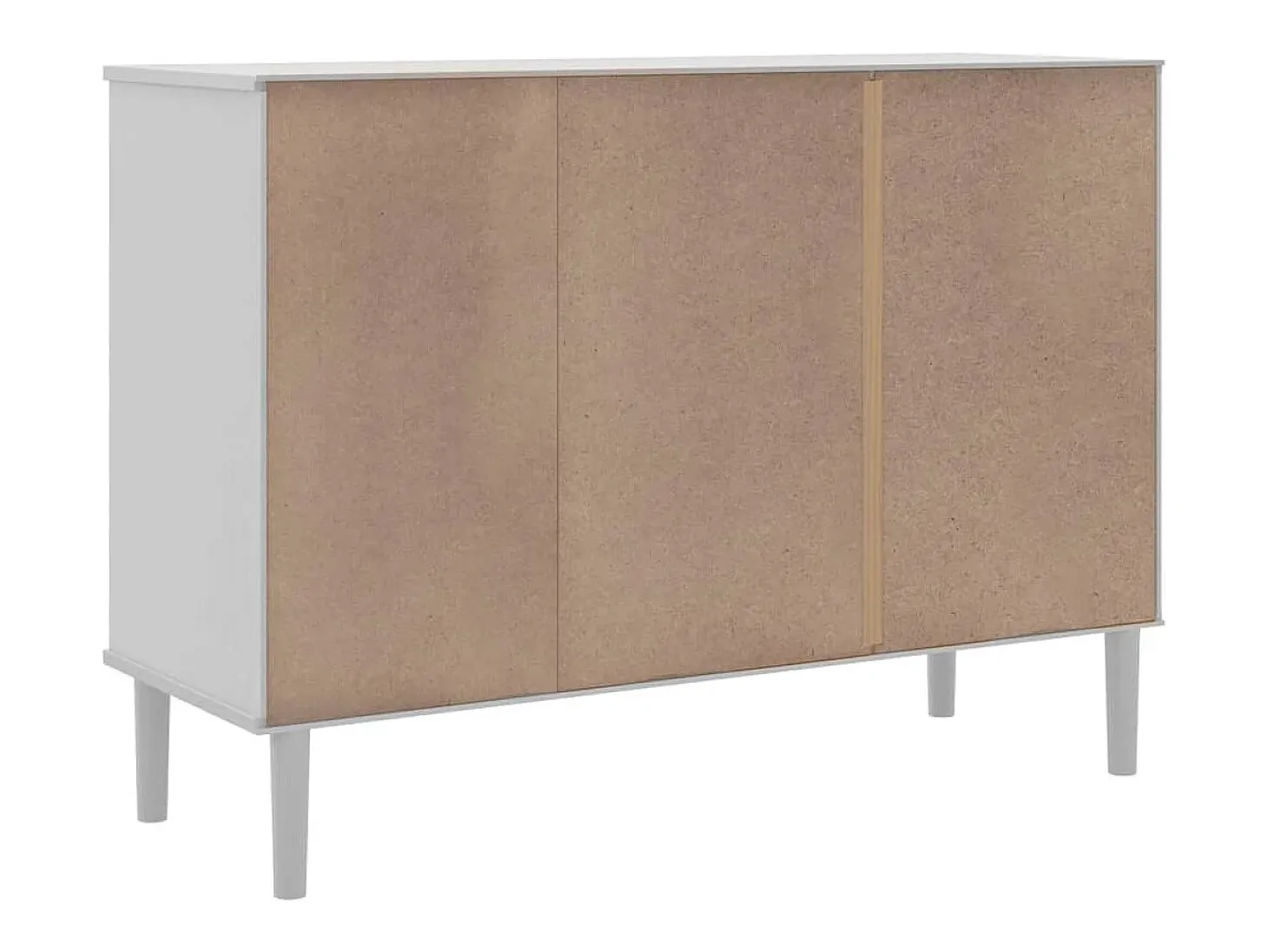 Aparador SENJA aspecto de ratán madera pino blanco 112x40x80 cm