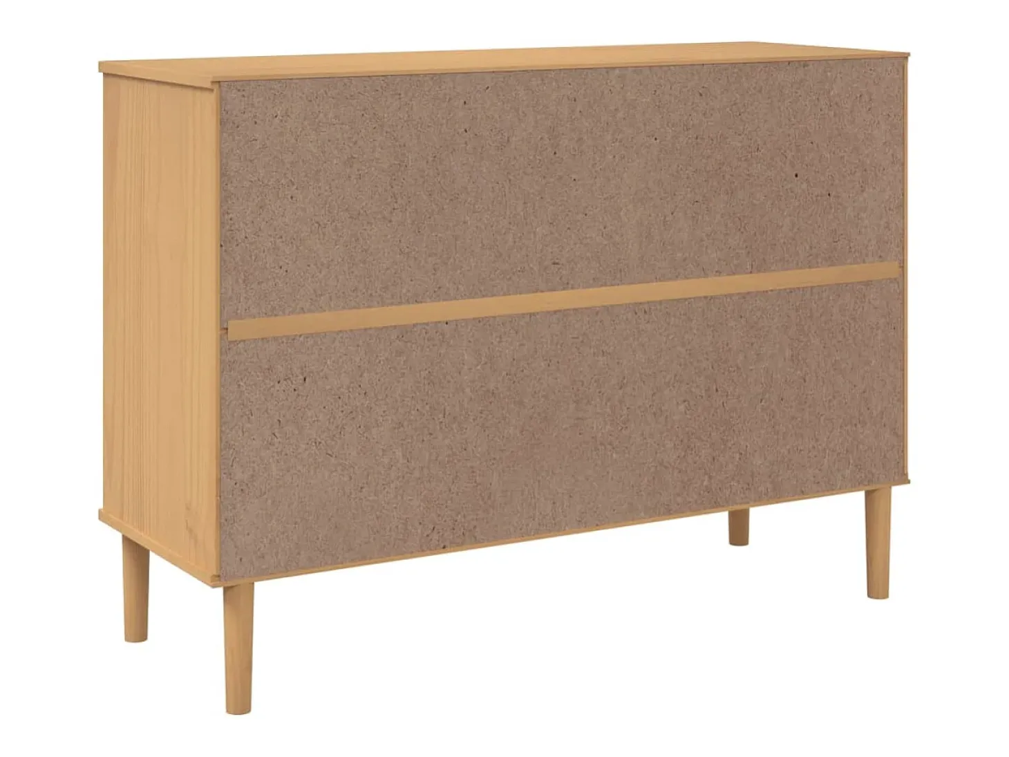 Aparador SENJA aspecto de ratán madera pino marrón 112x40x80 cm
