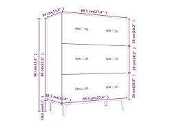 Aparador Sonoma gris 69,5x34x90 cm madera de ingeniería