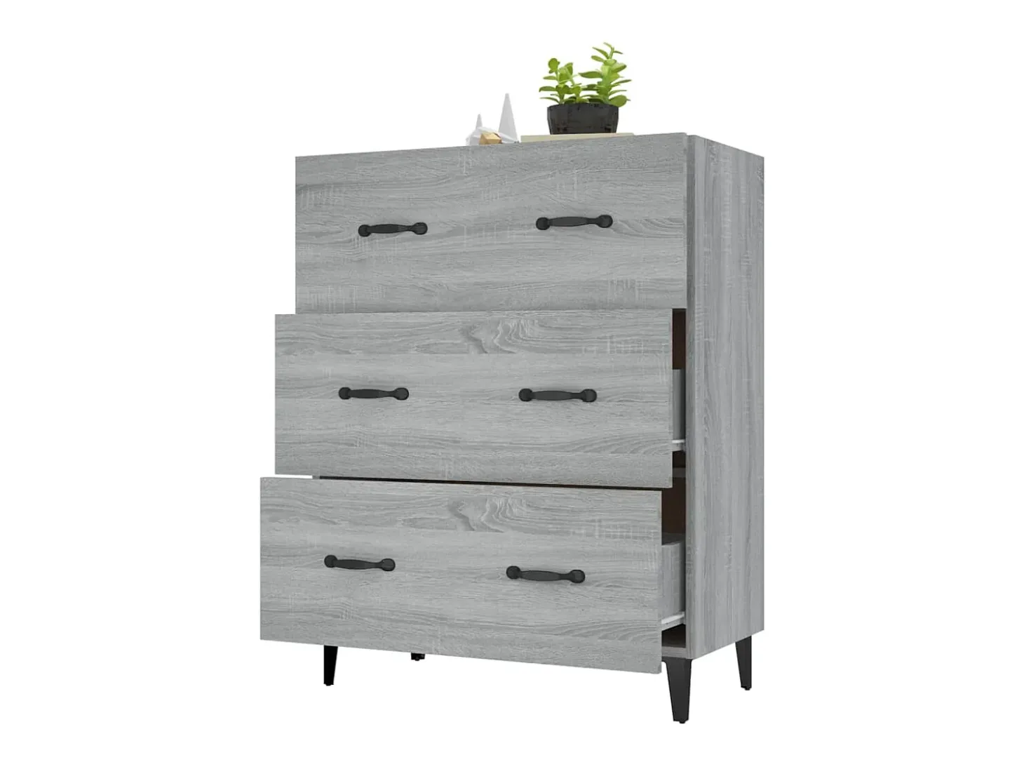 Aparador Sonoma gris 69,5x34x90 cm madera de ingeniería
